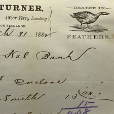 Detroit Michigan Letterhead Feathers Dealer SIGNED Horace Turner Ferry Landing picture