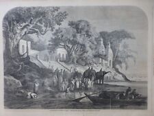 1857 I INDIA ABLUTIONS EDGES GANG DRAWING M. ANASTASI picture