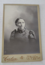 Vintage Cabinet Card Woman in Black Dress by Carlson in Holdrege, Nebraska picture