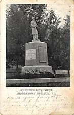 Middletown Springs Vermont 1908 Postcard Civil War Soldier's Monument picture