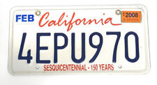 2008 California License Plate 4EPU970 Sesquicentennial 150 Years  picture