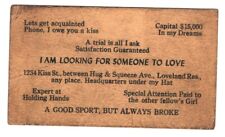 NICE OLD BUSINESS CARD.I AM LOOKING FOR SOMEONE TO LOVE FUNNY picture