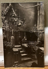 Antique Postcard Rare Jewish Prague Ghetto Synagogue Interior Judaica Beautiful picture