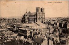 VINTAGE POSTCARD THE CATHEDRAL AT REIMS WITH CANCEL AND POSTAGE DUE TRIANGLE M picture