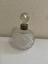 Vintage Antique Sterling Silver Mounted Cut Glass Perfume Bottle picture