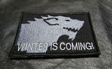 WINTER IS COMING GAME OF THRONES HOUSE STARK TACTICAL HOOK WOLF PATCH picture