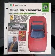 Imp Ferrari Dino to Modena information brochure hot cars timeline 308 206 gtb gt picture