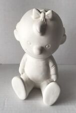 Peanuts Baby Sally Vintage Unpainted Ceramic Figure Charlie Brown Sister  6.5” picture
