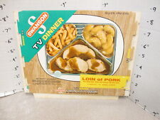 SWANSON TV DINNER box LOIN OF PORK 1960s vintage frozen food,french fries apples picture