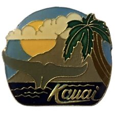 Vintage Kauai Hawaii Whale Volcano Scenic Travel Souvenir Pin picture