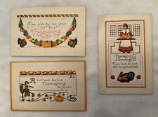 Thanksgiving Holiday Greetings Postcards by S. Bergman 1913, 3 UNUSED Postcards picture