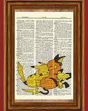 Pokemon Pikachu Raichu Dictionary Art Print Poster Picture Anime Manga Pichu picture