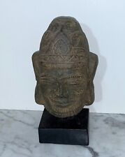 GORGEOUS VINTAGE SOUTHEAST ASIAN KHMER STYLE SCULPTURE BUST OF A DEITY picture