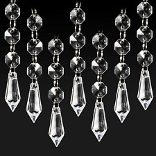 30PCS Crystal Ornaments - Icicle Hanging Crystals Clear Plastic Chandelier Cryst picture