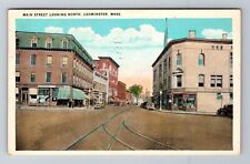 Leominster MA-Massachusetts, Main Street Looking South, Vintage c1936 Postcard picture