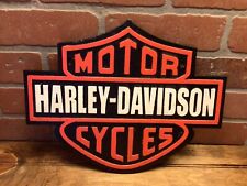 Classic Vintage Patina Style Cast Iron Harley Davidson Sign Makes a Great Gift picture