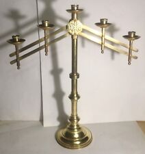 Important candlestick church adjustable nineteenth 65 cm church brass candlestick picture