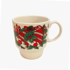 Vintage Christmas Bells RETRO  Stackable 8 oz COFFEE cup mug Japan picture