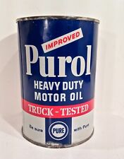 Vintage Pure Oil Purol One 1 Quart Metal Advertising Oil Can Sign Nice Can a picture