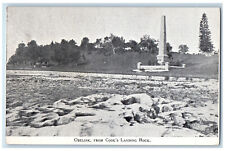 c1910 Obelisk from Cook's Landing Rock New South Wales Australia Postcard picture