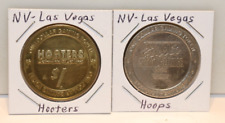 (2) Vintage  Las Vegas ,  NV Slot $1 Casino Hoops , Hooters picture