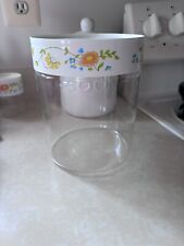 Vintage Pyrex Corning Ware Stackable Wild Flower See N Store Canister 7.5