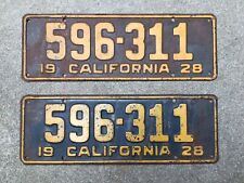 ( 2 ) - MATCHING PAIR - 1928 - CALIFORNIA - LICENSE PLATES picture