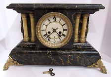 Antique Waterbury Adamantine Mantel Clock 8-Day, Time/Strike picture