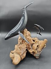 John Perry Mother Whale And Baby Sculpture Driftwood Humpback Ocean Live  picture