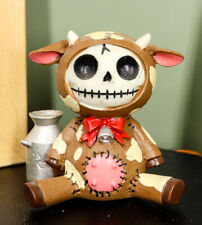Furry Bones Moo-Moo Brown Holding Milk Figurine Cow Sit Up Figurine picture