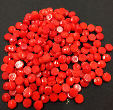 Antique Vintage Opaque Red Nail Head Faceted Glass Victorian Beads 50pc Lot picture