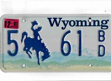 WYOMING passenger 2001 license plate 
