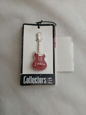 J. Jerry Garcia Red Silver Guitar Enameled Collectors Pin Tie Tack Grateful Dead picture