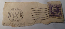 Jan 17, 1919 Hot Springs, Ark Cancelled Post Mark 3 Cent Stamp picture
