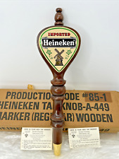 Heineken Imported Beer Tap Wooden Handle Man Cave Bar Decor Large 13