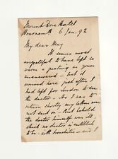 General Edward Hamley SIGNED 1892 letter to Mary Sturgis Seymour Falle Portsea picture