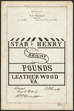 [[Trademark registration by B. F. Gravely for Star of Henry brand Tobacco]] picture