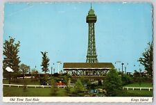 Postcard Cincinnati Ohio King's Island Amusement Park Old Time Taxi Ride Signed picture