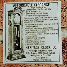 Heritage Clock Co - Lexington NC - Original Vtg 1984 PRINT AD Ephemera picture