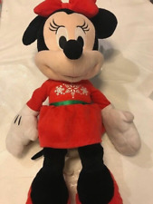 Disney Minnie Mouse Christmas Plush Holiday Stuffed Needs Cleaned Up-Free Ship picture