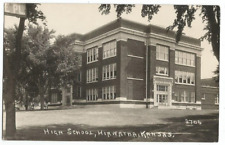 Hiawatha, KS Kansas old RPPC Postcard, High School by Crescent Photo Co. picture