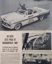 DeSoto Print Ad Original Rare Vtg 1950s Fireflite Chrysler Convertible Indy 500  picture