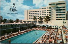 MIAMI BEACH, Florida Postcard HOTEL DI LIDO Swimming Pool Scene / 1958 Cancel picture