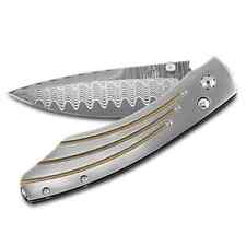 William Henry B12 Golden Arch Titanium Pocket Knife with VG10 Core Wave Damascus picture