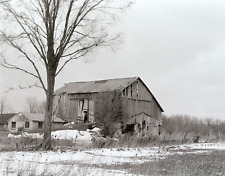 Michigan Farm in the Snow Original 35 mm Negative Black and White picture