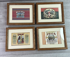 Unique Lot of 4 Antique Food Advertising Labels Framed & Matted picture