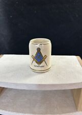 Vintage Germany Masonic Mini Stein Toothpick Holder picture