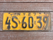 1927 New York  License Plate 4S 60 39 picture