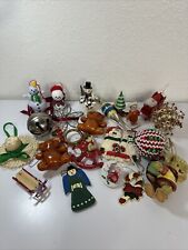 Lot Of 22 Vintage Plastic Glass Wood Christmas Tree Ornaments picture