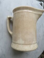 THE BEST Old Vintage WHITE IRONSTONE Thick PITCHER Heavily Stained Crazed WOW picture
